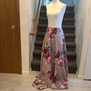 City Studio Mauve Floral Maxi Skirt